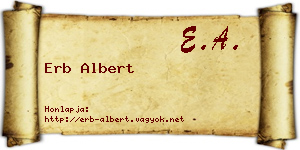 Erb Albert névjegykártya
